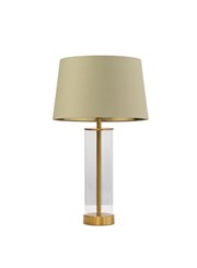 Arezo Gold Table Lamp with Green Gold Lined Shade Arezo Gold Table Lamp with Green Gold Lined Shade