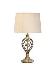 Hepburn Large Barley Twist Antique Brass Table Lamp with Cream Pleated Shade Hepburn Large Barley Twist Antique Brass Table Lamp with Cream Pleated Shade
