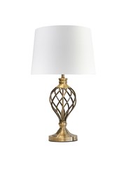 Hepburn Large Barley Twist Antique Brass Table Lamp with Ivory Gold Shade Hepburn Large Barley Twist Antique Brass Table Lamp with Ivory Gold Shade