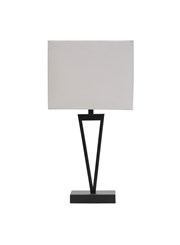 V Design Black Slimline Table Lamp with Ivory Linen Shade V Design Black Slimline Table Lamp with Ivory Linen Shade
