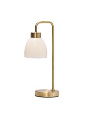 Arch Antique Brass Vintage Industrial Table Lamp with St Tropez Glass Shade Arch Antique Brass Vintage Industrial Table Lamp with St Tropez Glass Shade