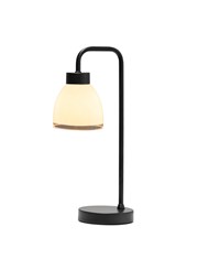 Arch Black Vintage Industrial Table Lamp with St Tropez Glass Shade Arch Black Vintage Industrial Table Lamp with St Tropez Glass Shade