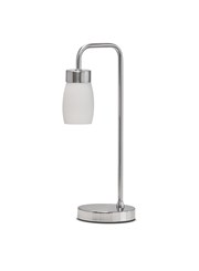 Arch Satin Silver Vintage Industrial Table Lamp with Marino Glass Shade Arch Satin Silver Vintage Industrial Table Lamp with Marino Glass Shade