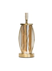 Ashleigh Antique Brass Amber Glass Cylinder Lantern Table Lamp - Base Only Ashleigh Antique Brass Amber Glass Cylinder Lantern Table Lamp - Base Only