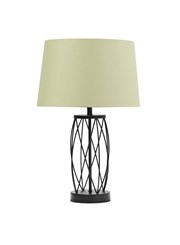 Ashleigh Black (No Glass) Table Lamp with Sage Green Shade