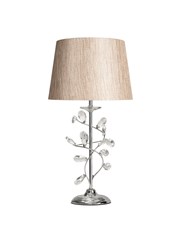 Crystal Glass Leaf Design Modern Chrome Table Lamp with Charcoal Gold Shade Crystal Glass Leaf Design Modern Chrome Table Lamp with Charcoal Gold Shade