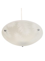 Areca Leaf Glass Ceiling Uplighter Pendant Shade - White & Clear - Easy Fit - Mo Areca Leaf Glass Ceiling Uplighter Pendant Shade - White & Clear - Easy Fit - Mo