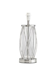 Ashleigh Silver Clear Glass Cylinder Lantern Table Lamp - Base Only Ashleigh Silver Clear Glass Cylinder Lantern Table Lamp - Base Only