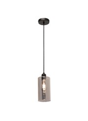Menari Matt Black Modern Designer Ceiling Pendant with Smoked Glass Shade Menari Matt Black Modern Designer Ceiling Pendant with Smoked Glass Shade