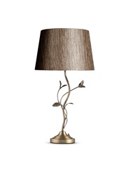 Leaf Antique Brass Table Lamp with Dark Charcoal Shade