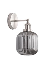 Echo Silver Wall Light Smoked Robbed Glass Echo Silver Wall Light Smoked Robbed Glass