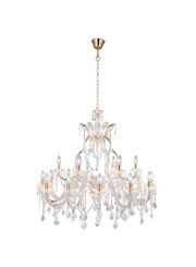Searchlight Marie Therese Tiered 18 Light Chandelier - Crystal - Brass Searchlight Marie Therese Tiered 18 Light Chandelier - Crystal - Brass