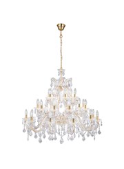 Searchlight Marie Therese Tiered 30 Light Chandelier - Crystal - Brass Searchlight Marie Therese Tiered 30 Light Chandelier - Crystal - Brass