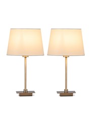 (Pair) Darwen Stick Antique Brass with Cream Shade (Pair) Darwen Stick Antique Brass with Cream Shade