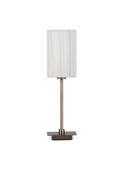 Darwen Square Stick Antique Brass Table Lamp with Large Ivory Shade Darwen Square Stick Antique Brass Table Lamp with Large Ivory Shade