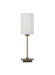 Darwen Square Stick Antique Brass Table Lamp with Small Ivory Shade Darwen Square Stick Antique Brass Table Lamp with Small Ivory Shade