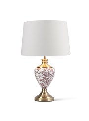 Hepburn Red printed / Antique Table Lamp with Ivory Lined Shade | 12529IVGO