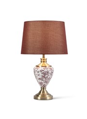 Hepburn Red Printed / Antique Table Lamp with Red Shade