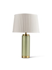 Cylinder Frosted Sage Green with Cream Pleat Shade