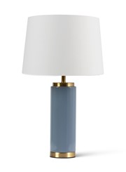 Cylinder Juniper Blue / Gold Effect with Ivory Gold Lined Shade