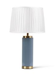 Cylinder Juniper Blue / Gold Effect with Ivory Pleat Shade