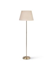 Stockholm Antique Brass Floor Lamp with Natural Linen Shade Stockholm Antique Brass Floor Lamp with Natural Linen Shade