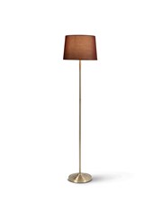 Stockholm Antique Brass Floor Lamp with Red & Gold Shade Stockholm Antique Brass Floor Lamp with Red & Gold Shade