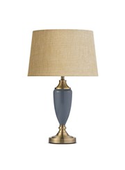 Bailey Large Juniper Blue Table Lamp with Beige Linen Shade