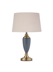 Bailey Large Junoper Blue Table Lamp with Natural Shade