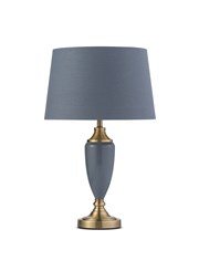 Bailey Large Juniper Blue Table Lamp with Blue/Gold Lined Shade