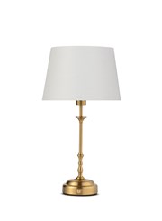 Florence Rechargeable Antique Brass Table Lamp with Cream Shade Florence Rechargeable Antique Brass Table Lamp with Cream Shade