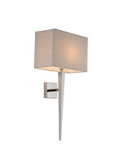Moret Chrome Wall Light with Grey Light