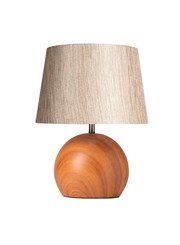 Canon Ball Walnut Print Table Lamp with Charcoal Gold Shade Canon Ball Walnut Print Table Lamp with Charcoal Gold Shade