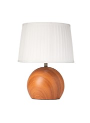 Canon Ball Walnut Print Table Lamp with Pleated Shade Canon Ball Walnut Print Table Lamp with Pleated Shade