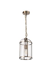 Lambert Antique Brass Single Lantern Pendant Ceiling Light