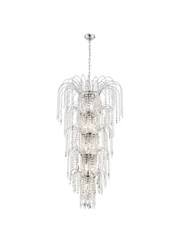 Searchlight Waterfall 13 Light 5 Tier Chandelier - Chrome - Crystal Drops Searchlight Waterfall 13 Light 5 Tier Chandelier - Chrome - Crystal Drops