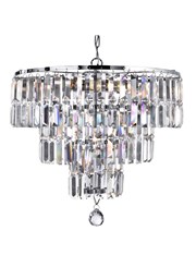 Searchlight Empire  5 Light Tiered Chandelier - Chrome - Clear Crystal Drops Searchlight Empire  5 Light Tiered Chandelier - Chrome - Clear Crystal Drops