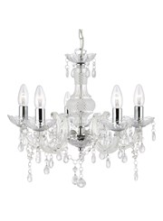 Searchlight Marie Therese  5 Light Chandelier - Chrome - Clear Glass