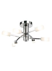 Endon Havana Semi Flush Ceiling Light - Chrome - Acid Glass - 6 Light Endon Havana Semi Flush Ceiling Light - Chrome - Acid Glass - 6 Light