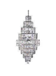 Searchlight Empire 13 Light Tiered Chandelier - Chrome - Crystal Coffin Drops Searchlight Empire 13 Light Tiered Chandelier - Chrome - Crystal Coffin Drops
