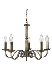 Searchlight Richmond Traditional Ceiling 5 Light - Scroll Arms - Antique Brass Searchlight Richmond Traditional Ceiling 5 Light - Scroll Arms - Antique Brass