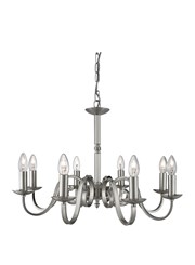 Searchlight Richmond Traditional Ceiling 8 Light - Scroll Arms - Satin Silver Searchlight Richmond Traditional Ceiling 8 Light - Scroll Arms - Satin Silver