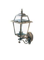 Searchlight New Orleans Outdoor Wall Uplighter - Black & Gold - Clear Glass Searchlight New Orleans Outdoor Wall Uplighter - Black & Gold - Clear Glass