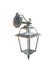 Searchlight New Orleans Outdoor Wall Downlight - Black & Gold - Clear Glass Searchlight New Orleans Outdoor Wall Downlight - Black & Gold - Clear Glass