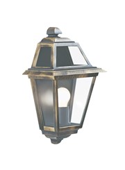 Searchlight New Orleans Outdoor Wall Light - Black & Gold - Clear Glass