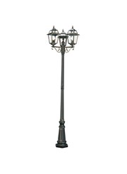 Searchlight New Orleans 3 Light Outdoor Post Lamp - Black & Gold