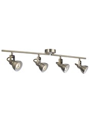 Searchlight Focus Industrial Ceiling 4 Spotlight Bar - Antique Brass Searchlight Focus Industrial Ceiling 4 Spotlight Bar - Antique Brass