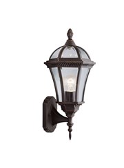 Searchlight Capri - Outdoor Wall Uplight - Rustic Brown - Ip44