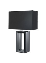 Searchlight Hollow Centre Rectangle Table Lamp - Black Mirror - Black Shade Searchlight Hollow Centre Rectangle Table Lamp - Black Mirror - Black Shade