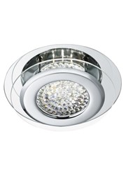 Searchlight Vesta Flush Ceiling Light - Led - Chrome - Crystal Centre Decoration Searchlight Vesta Flush Ceiling Light - Led - Chrome - Crystal Centre Decoration